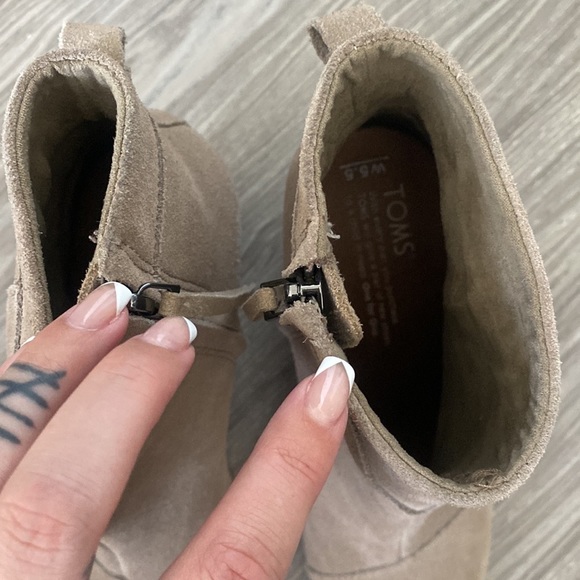 TOMS Tan Suede Ankle Boots - Picture 5 of 6